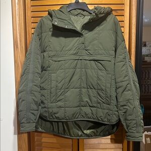 Puffit style pullover winter puffer coat green medium